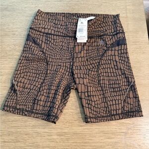 Adidas Crocodile Patterned Shorts - Black and Brown